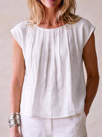 Cozy Pleated Cotton-Linen Shirt