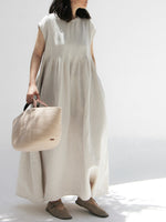 Loose-fitting, Casual Linen-cotton Maxi Dress