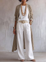 Cozy Minimalist Cotton-linen Three-piece Set