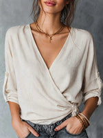 Women's Casual Art Stylish V-Collar Cotton Linen Shirt