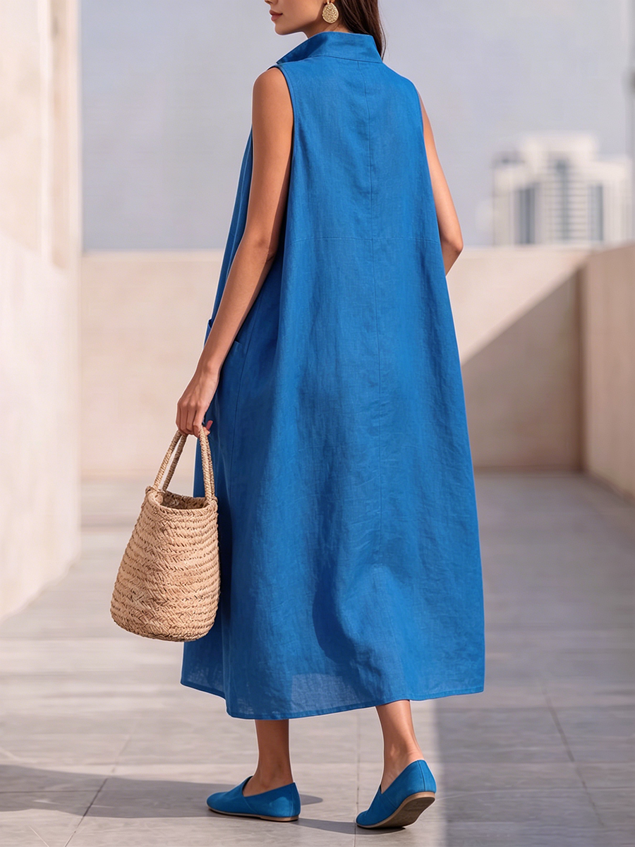 Stylish Stand-collar Cocoon Dress
