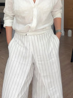 Stylish Casual Striped Linen-cotton Trousers