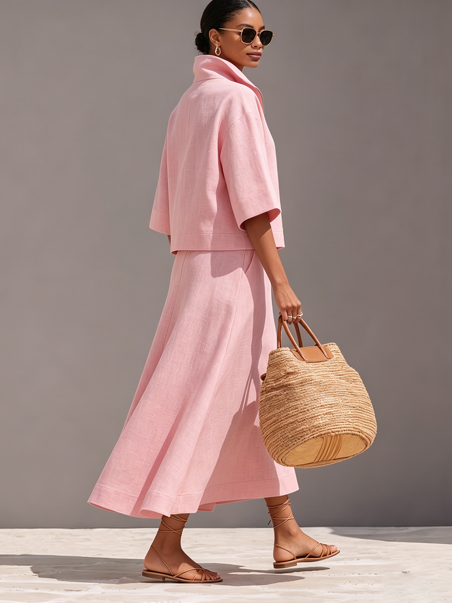 Minimalist Elegant Cotton-linen Two-piece Set