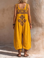 Vibrant Bohemian Tribal Print Harem Jumpsuit