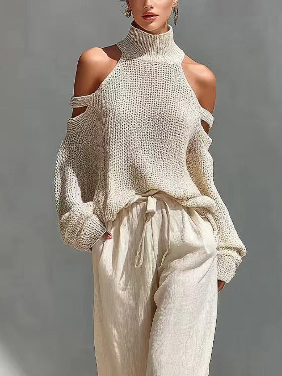 Women's Casual Knit Stylish Top And Wide Leg Pants Two-piece Set