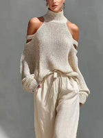 Women's Casual Knit Stylish Top And Wide Leg Pants Two-piece Set