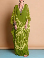 Bohemian Butterfly-print Flowy Maxi Dress