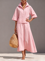 Minimalist Elegant Cotton-linen Two-piece Set