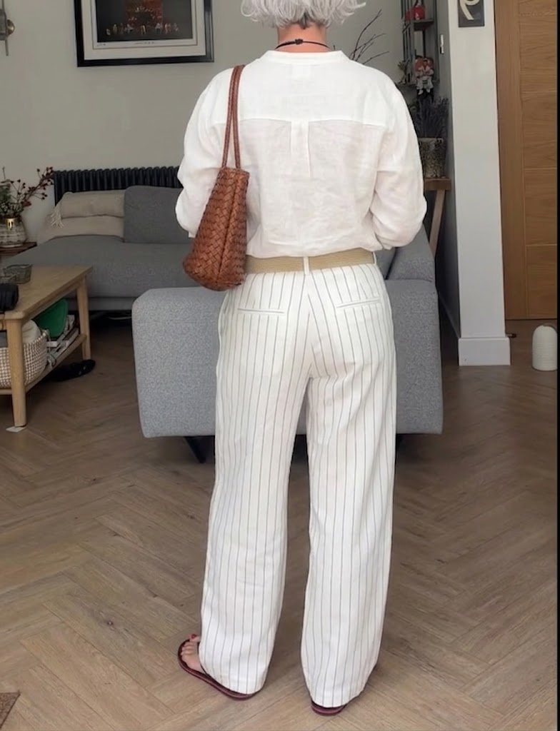 Stylish Casual Striped Linen-cotton Trousers