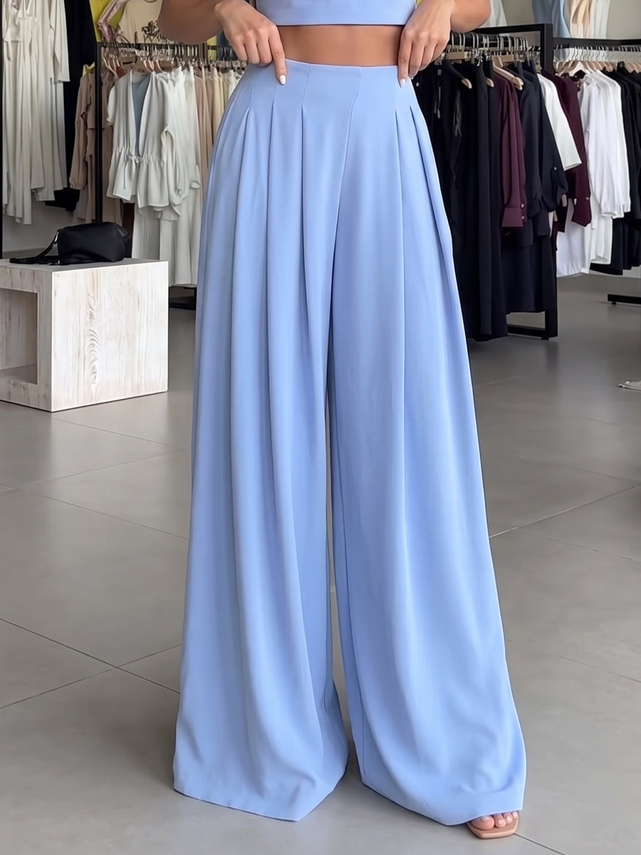 Flattering Flowy And Drapey Pleated Wide-leg Pants