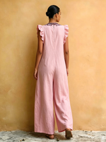 Bohemian Floral Print Comfortable Cotton-linen Jumpsuit
