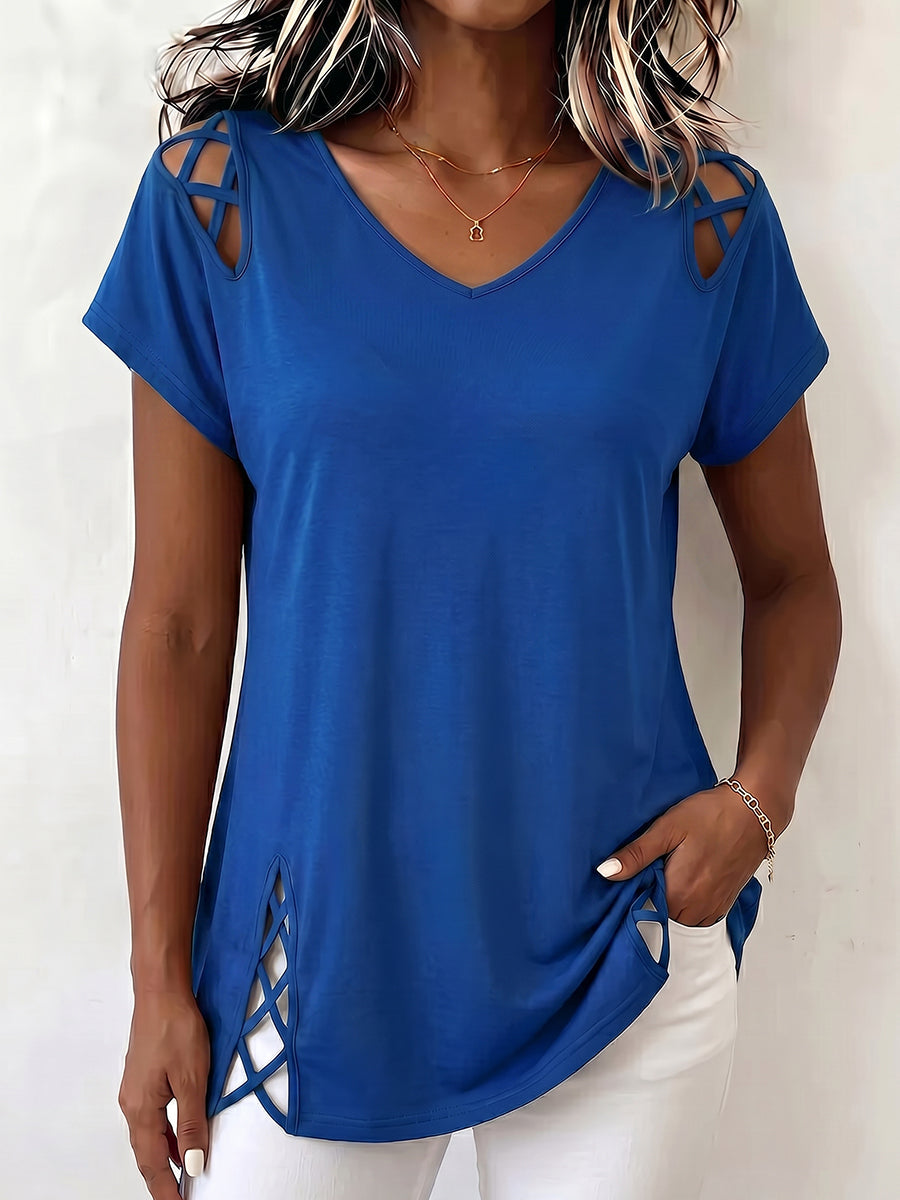 Cozy Boho Cut-out Cotton Top