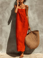 Women's Solid Color Art Casual Chic Loose Long Dress