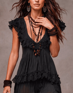 Women's Bohemian Style Lace Top And Harem Pants Set