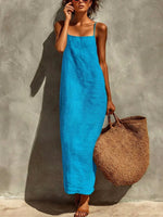 Women's Solid Color Art Casual Chic Loose Long Dress
