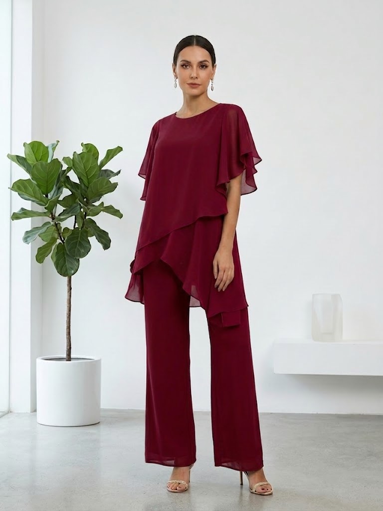 Loose, Cozy, Flowing Chiffon Set