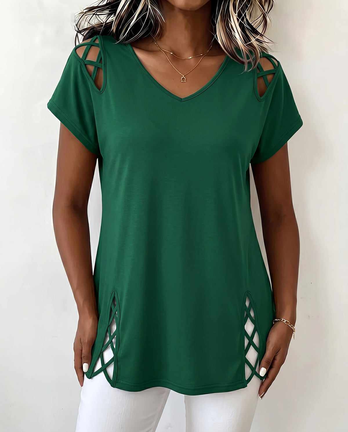 Cozy Boho Cut-out Cotton Top