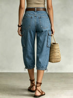 Women's Vintage Casual High Waist Stylish Pockets Denim Pants